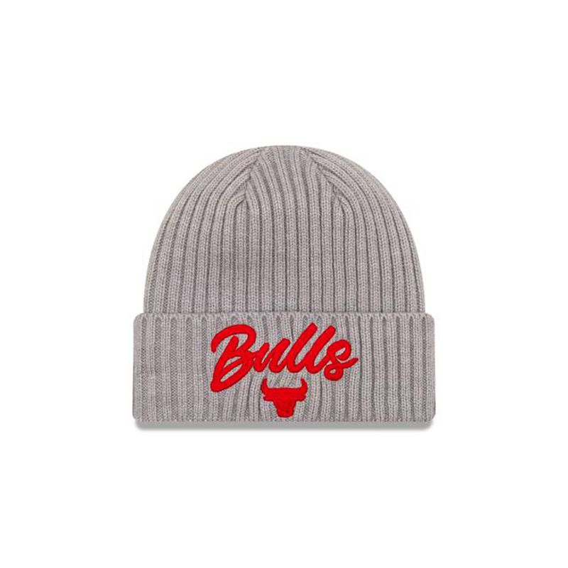 NBA Chicago Bulls Draft Cuff Knit (GHL1077) - Grey New Era Beanies